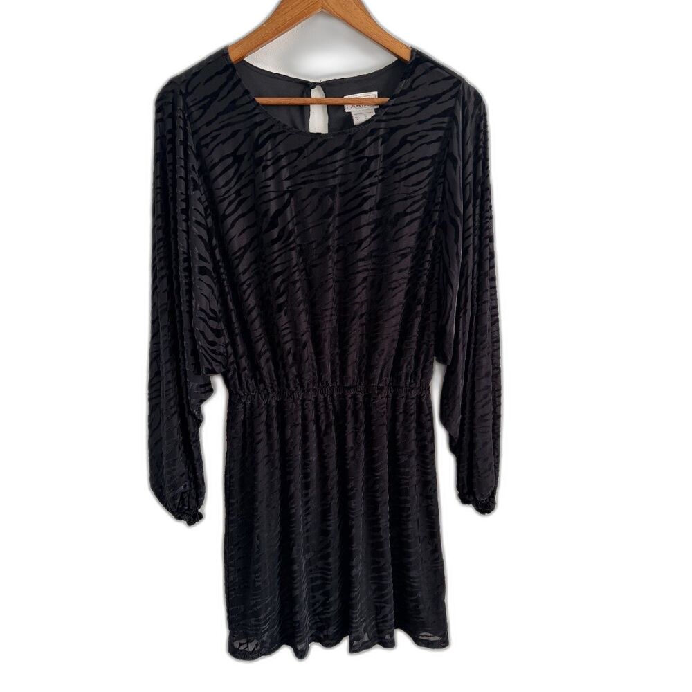 Ariat Shadow Dress Womens Medium Black Zebra Velvet Burnout Sheer Western Mini